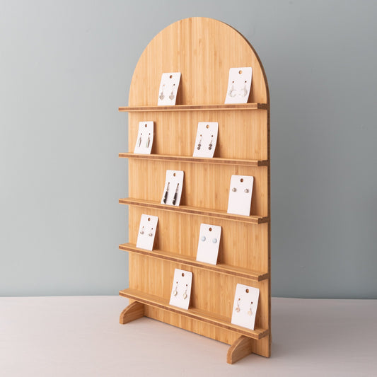 bamboo card display stand