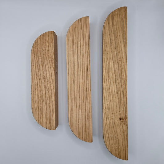 Solid Oak D-Shaped Drawer and Door Handle - Standard Grip