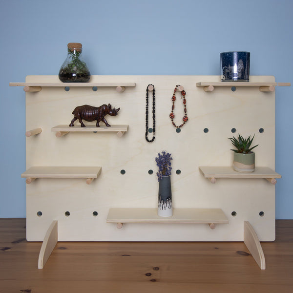 Horizontal Rectangular Table Top Pegboard Display Stand