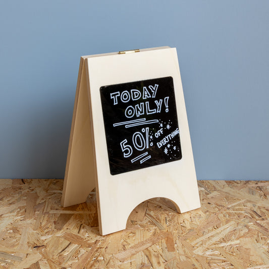 Wooden Tabletop A-Board Signage