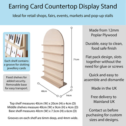 Curved Top Earring Jewellery Display Board