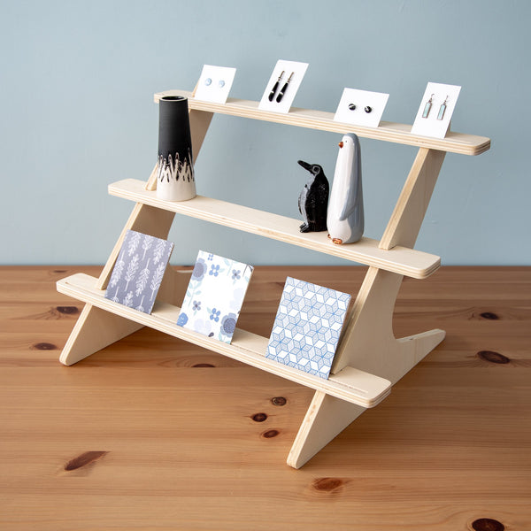Three Tier Thin Shelf Display Countertop Stand