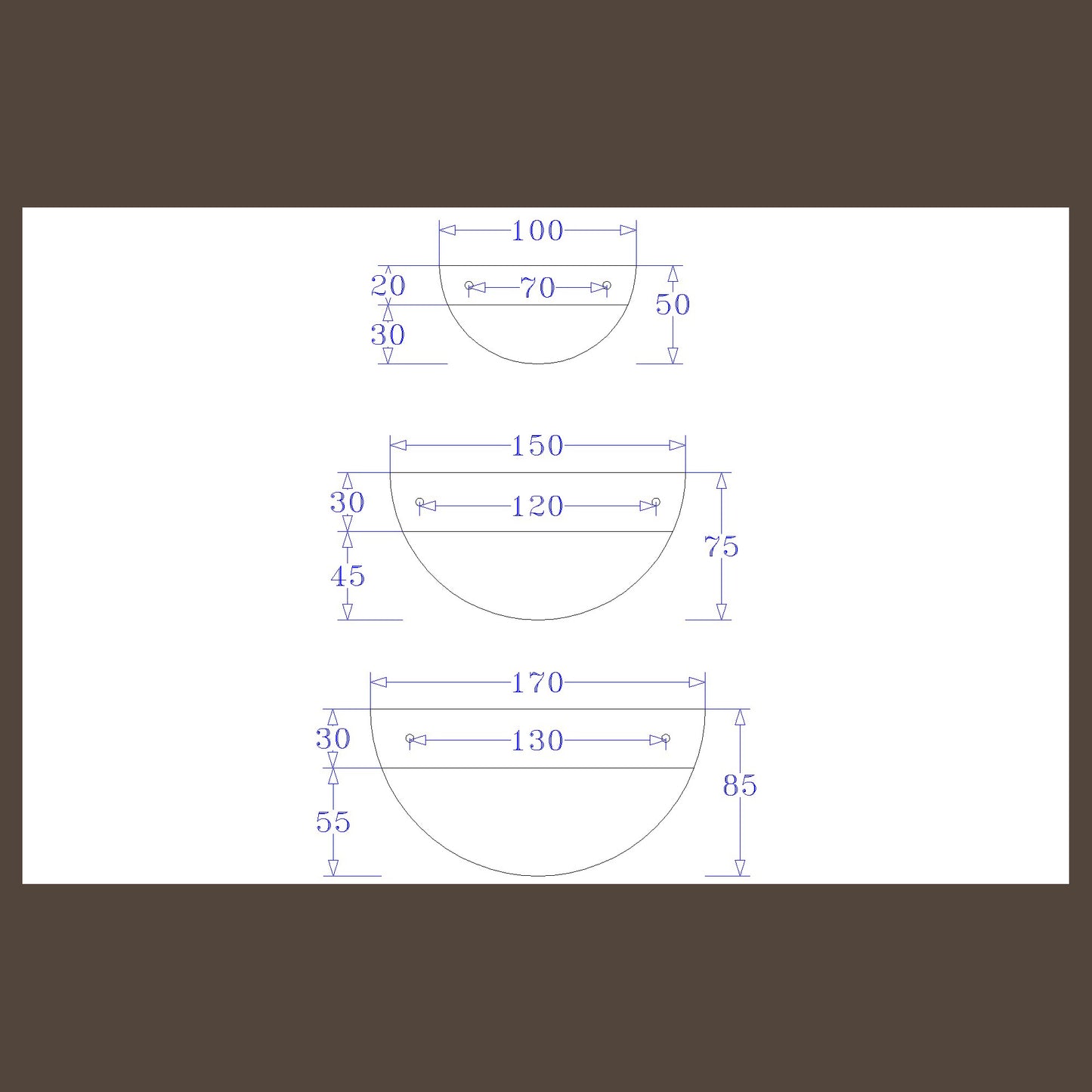 Plywood Semi Circle Door Handle