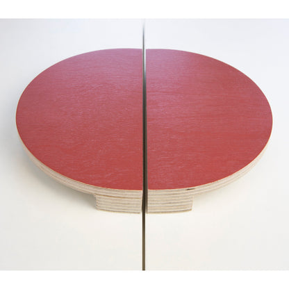 red half moon plywood handles