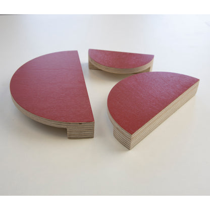 red kitchen handles