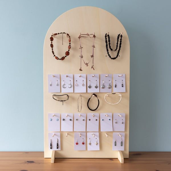 Curved Top Jewellery and Keyring Pegboard