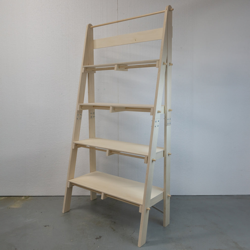 Store Ladder Display Racks Portable Retail Ladder Shelving Display A-Frame Stand with Vertical Ba ...
