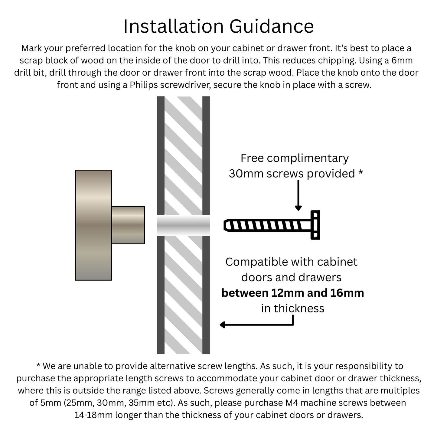 Ergonomic Round Plywood Knob
